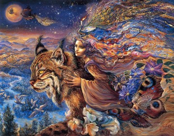 JW flight of the lynx Fantasy Oil Paintings